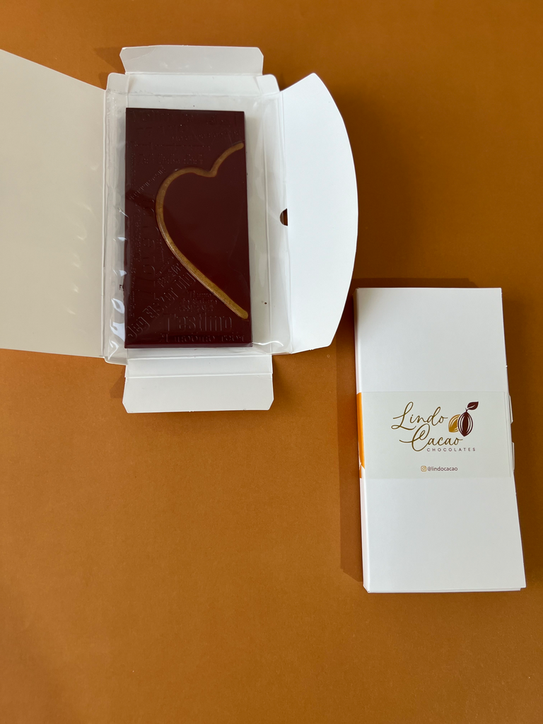 Barra Chocolate Oscuro - Te Amo Idiomas (C/S) (Almendras, Sin foil, Sin color)