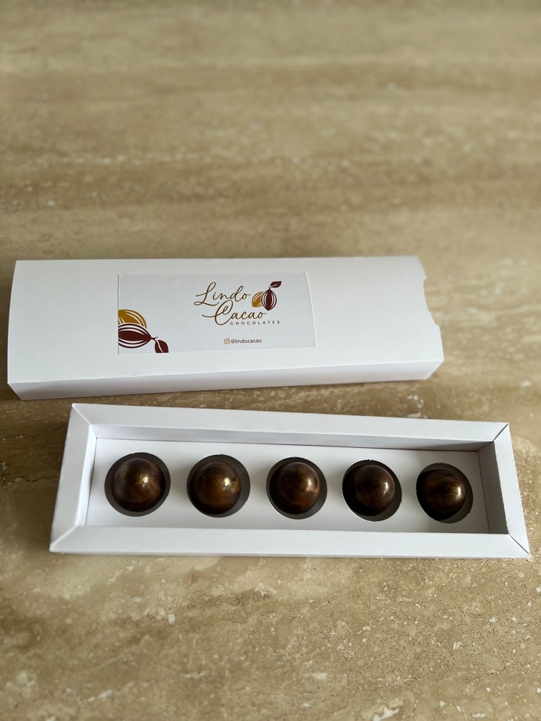 Caja 5 Bombones Oscuro - Domo Pino (C/S)